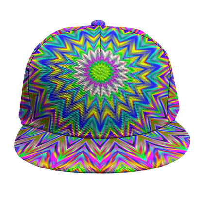 Colorful Psychedelic Optical Illusion Snapback Cap