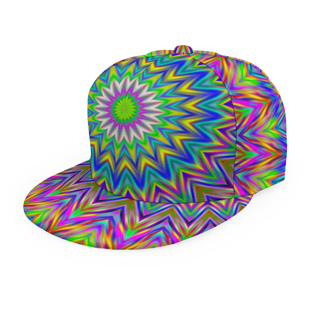 Colorful Psychedelic Optical Illusion Snapback Cap