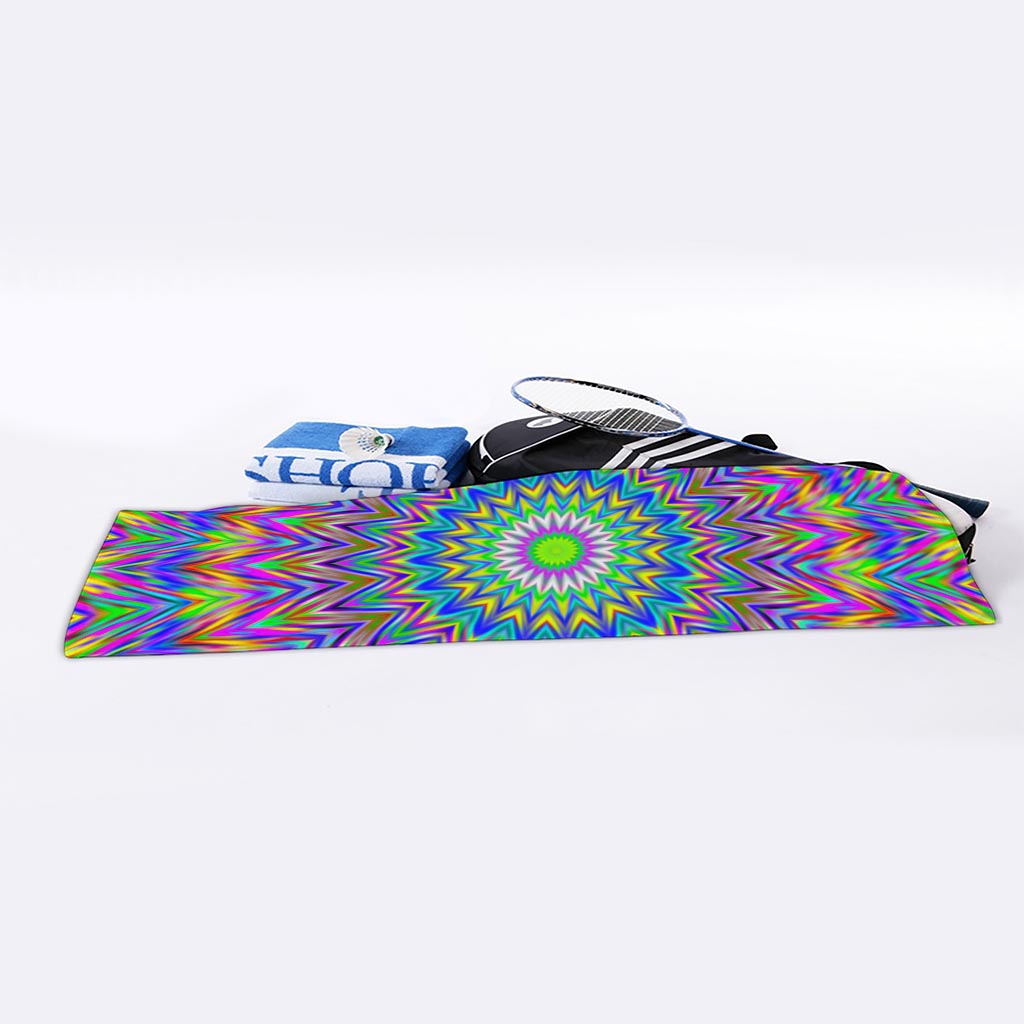 Colorful Psychedelic Optical Illusion Sports Towel