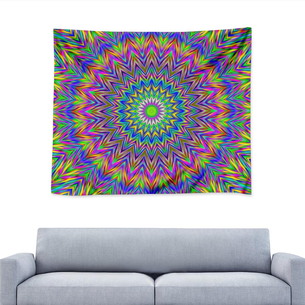Colorful Psychedelic Optical Illusion Tapestry