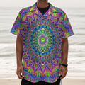 Colorful Psychedelic Optical Illusion Textured Short Sleeve Shirt