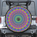 Colorful Psychedelic Optical Illusion Tire Cover With Camera Hole
