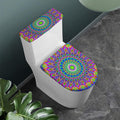 Colorful Psychedelic Optical Illusion Toilet Lid And Tank Cover Set