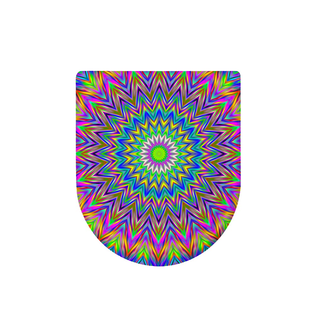 Colorful Psychedelic Optical Illusion Toilet Lid Cover