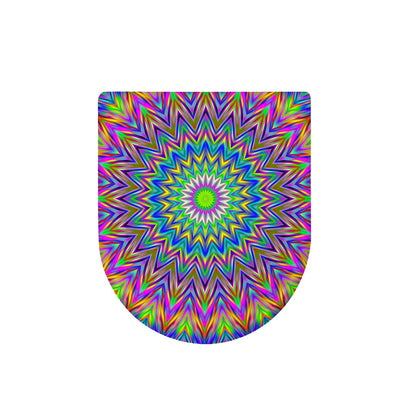 Colorful Psychedelic Optical Illusion Toilet Lid Cover