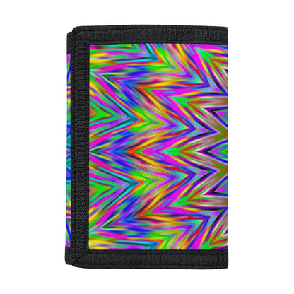 Colorful Psychedelic Optical Illusion Trifold Wallet