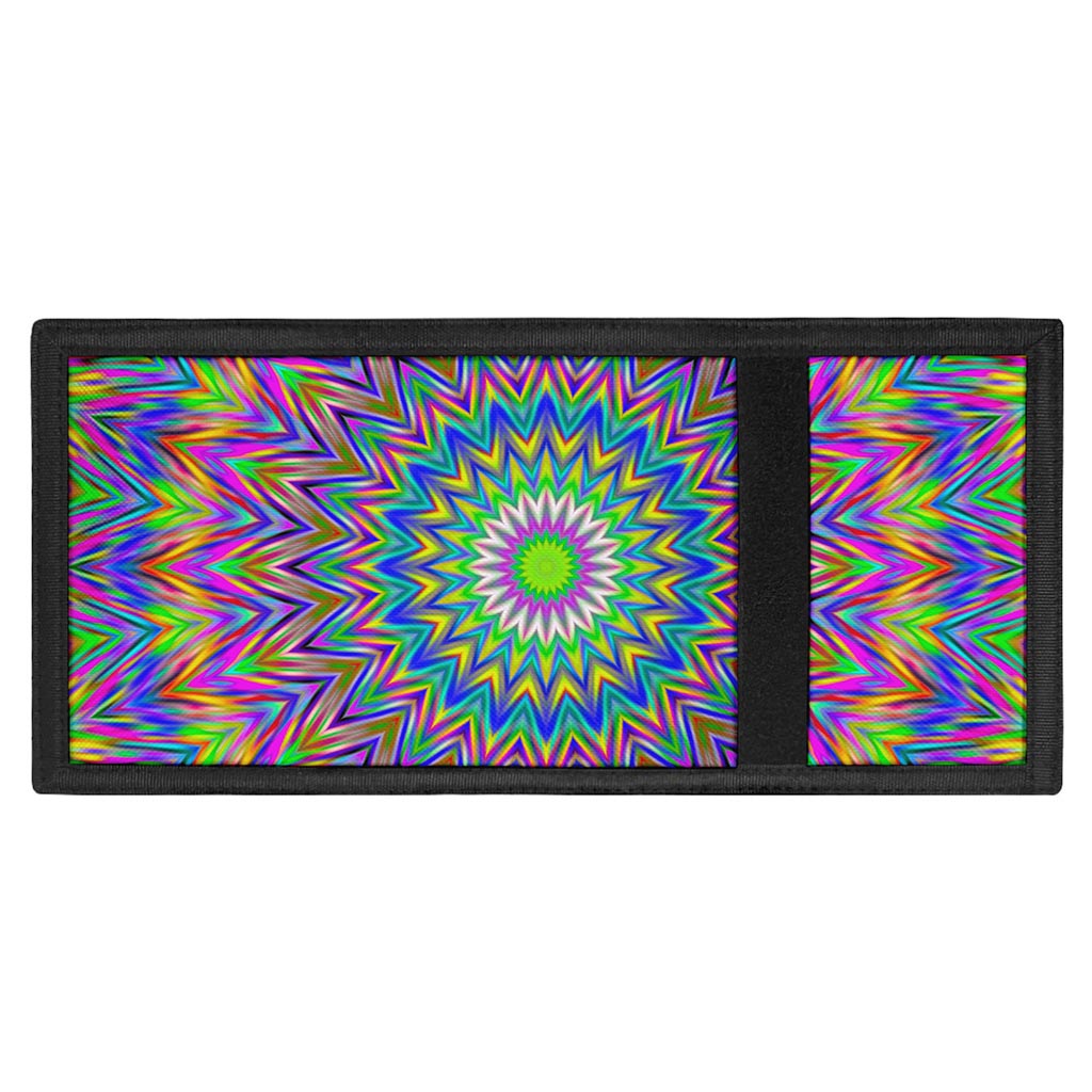 Colorful Psychedelic Optical Illusion Trifold Wallet