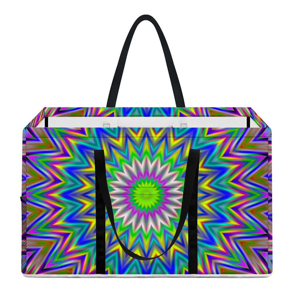 Colorful Psychedelic Optical Illusion Utility Tote Bag