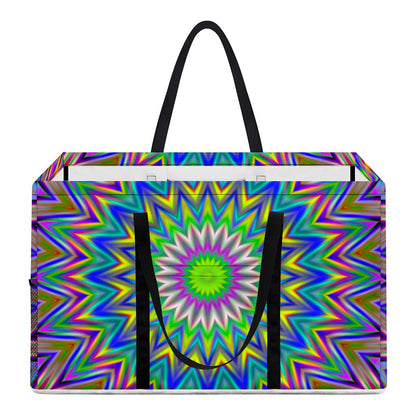 Colorful Psychedelic Optical Illusion Utility Tote Bag