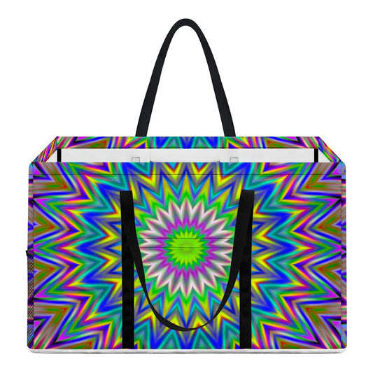 Colorful Psychedelic Optical Illusion Utility Tote Bag