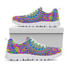 Colorful Psychedelic Optical Illusion White Running Shoes