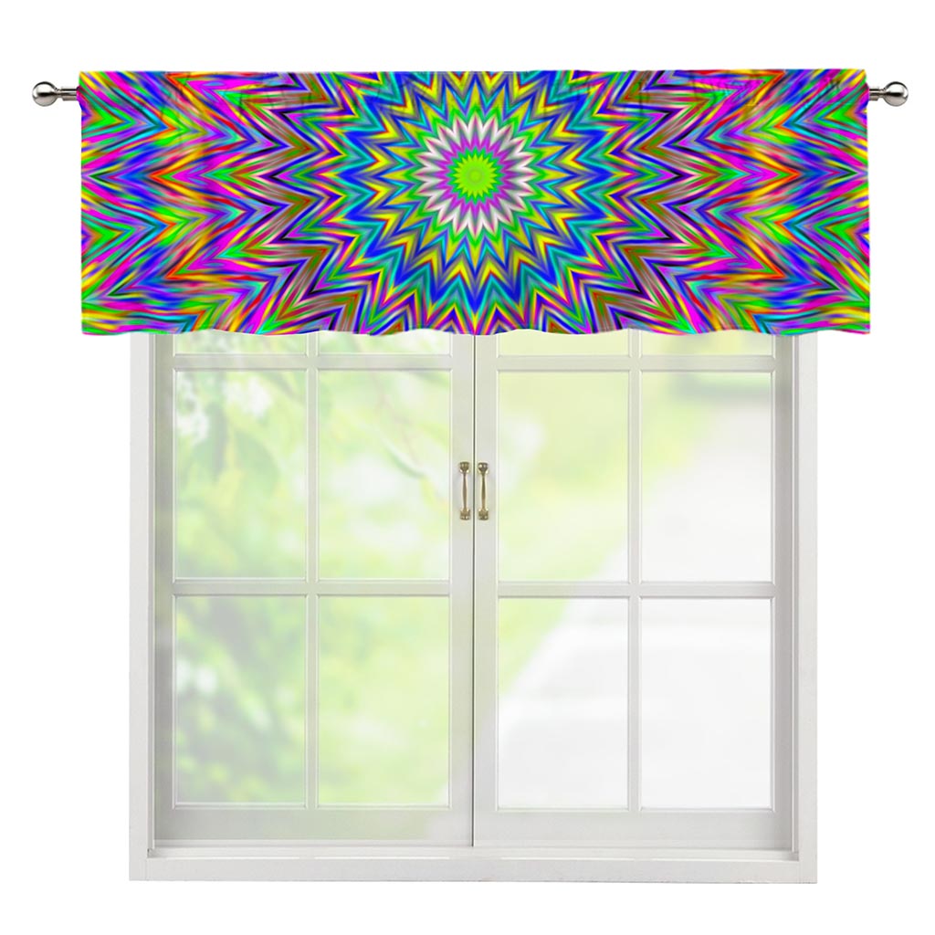 Colorful Psychedelic Optical Illusion Window Valance