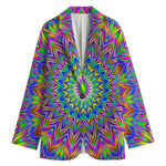 Colorful Psychedelic Optical Illusion Women's Blazer