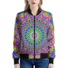 Colorful Psychedelic Optical Illusion Women's Bomber Jacket