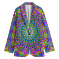 Colorful Psychedelic Optical Illusion Women's Cotton Blazer