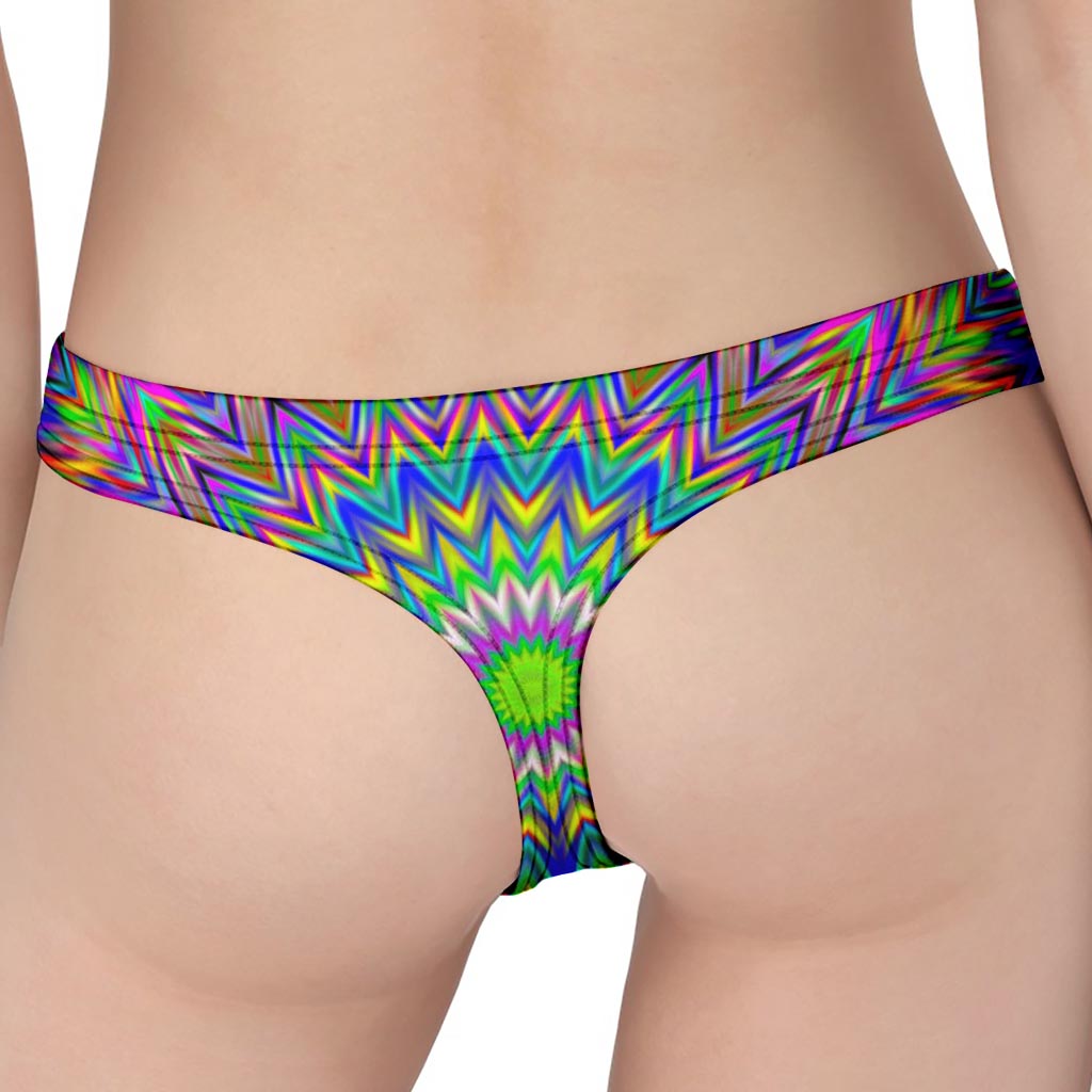 Colorful Psychedelic Optical Illusion Women's Thong