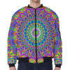 Colorful Psychedelic Optical Illusion Zip Sleeve Bomber Jacket