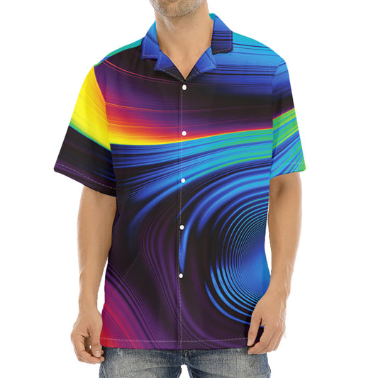 Colorful Psychedelic Print Aloha Shirt