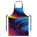 Colorful Psychedelic Print Bib Apron With Pocket