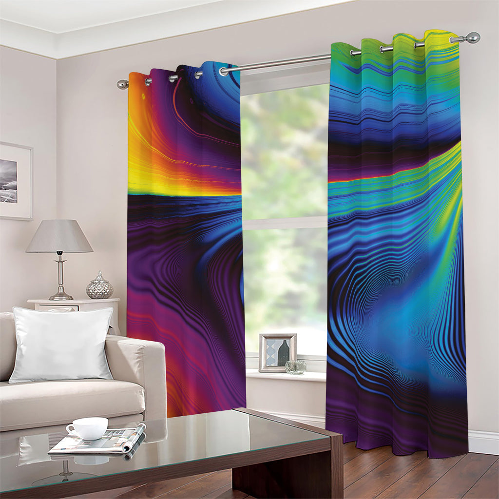 Colorful Psychedelic Print Blackout Grommet Curtains