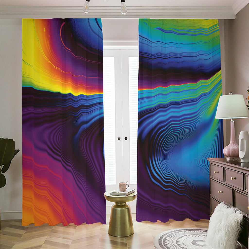 Colorful Psychedelic Print Blackout Pencil Pleat Curtains