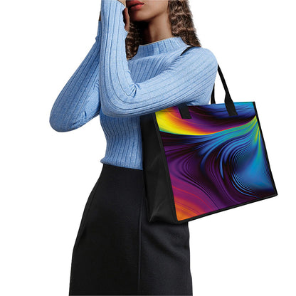 Colorful Psychedelic Print Canvas Tote Bag