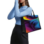 Colorful Psychedelic Print Canvas Tote Bag