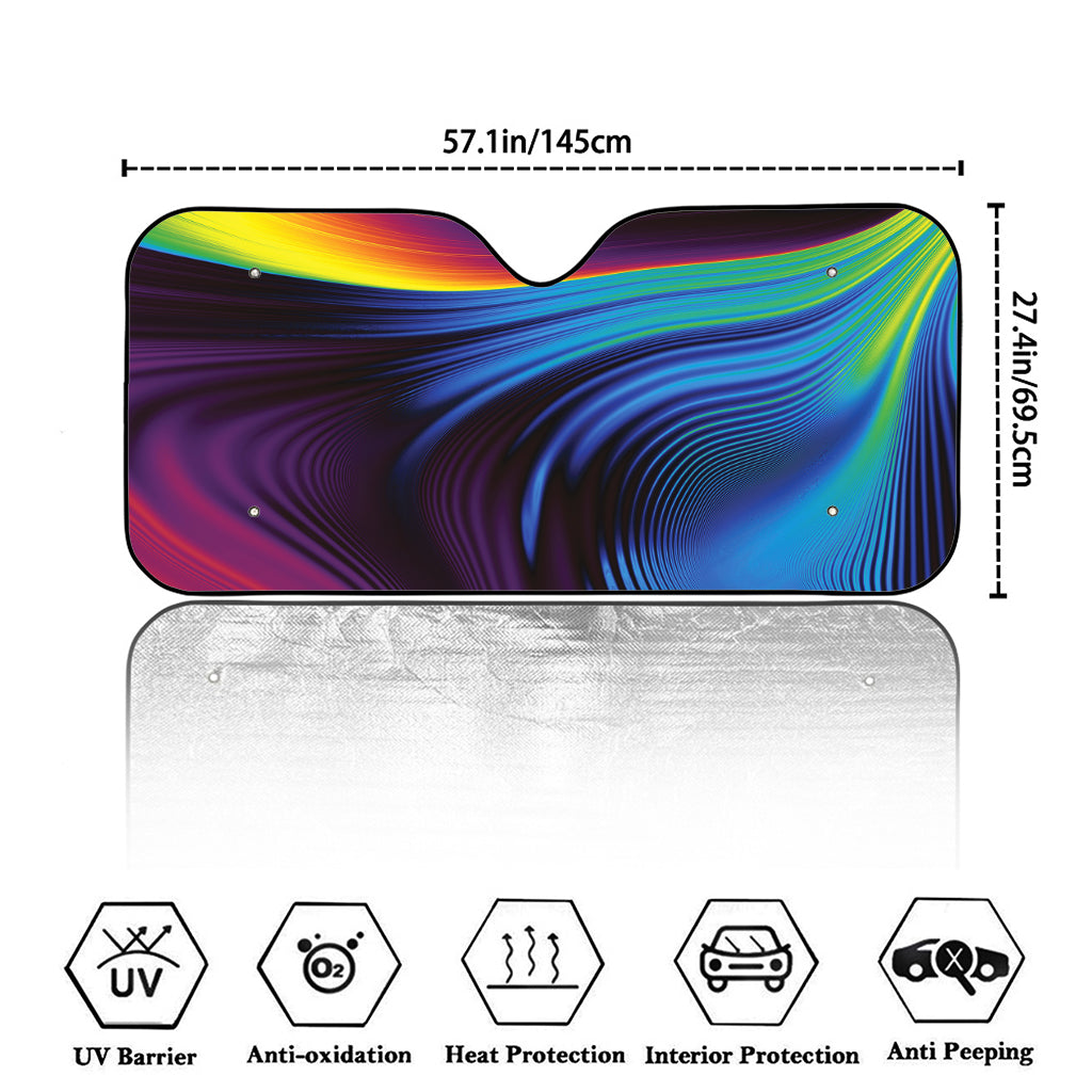 Colorful Psychedelic Print Car Windshield Sun Shade