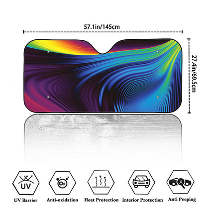 Colorful Psychedelic Print Car Windshield Sun Shade