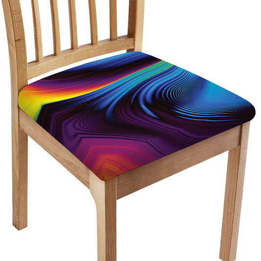 Colorful Psychedelic Print Chair Cushion Cover