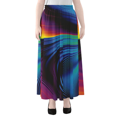 Colorful Psychedelic Print Chiffon Maxi Skirt