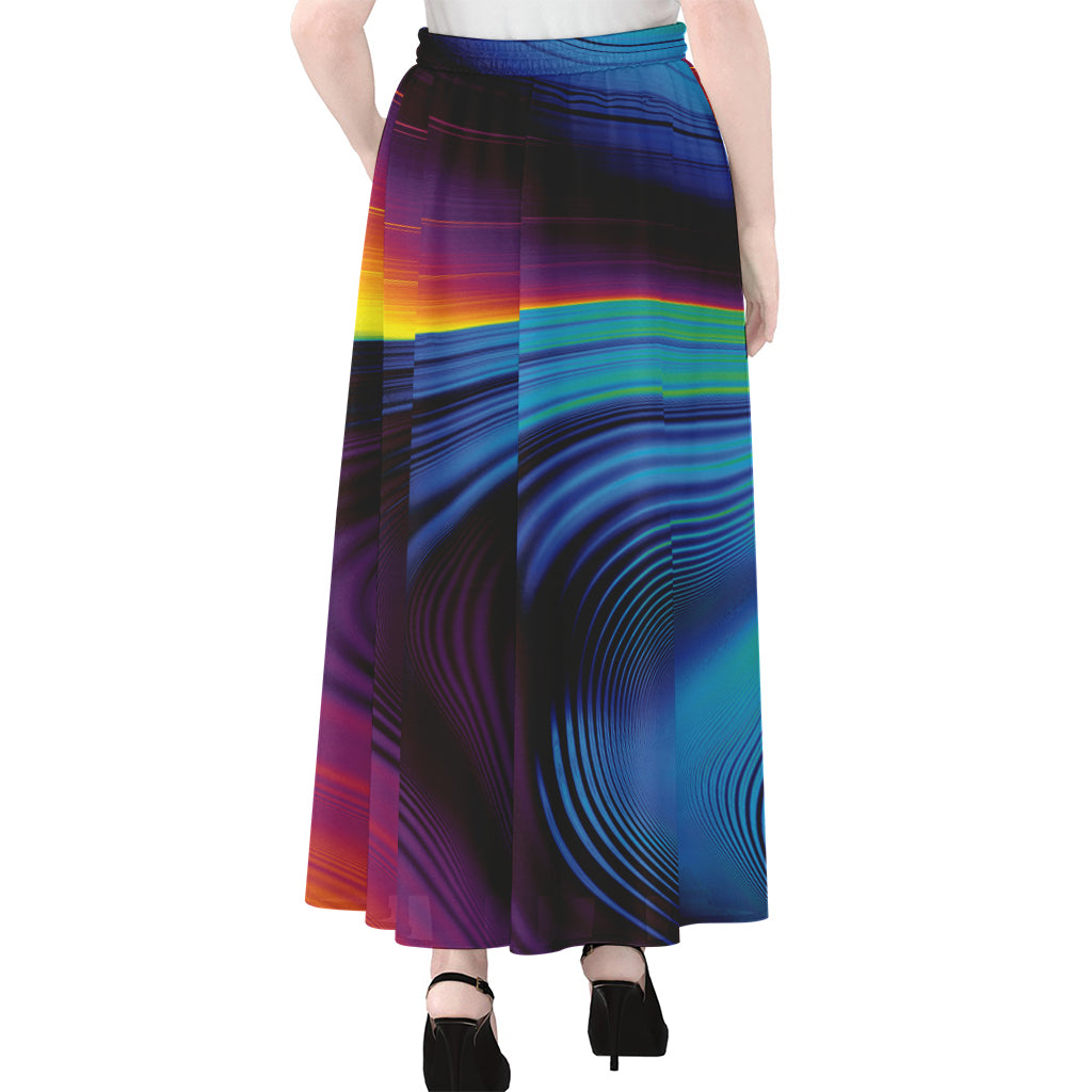 Colorful Psychedelic Print Chiffon Maxi Skirt