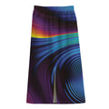 Colorful Psychedelic Print Cotton Front Slit Maxi Skirt