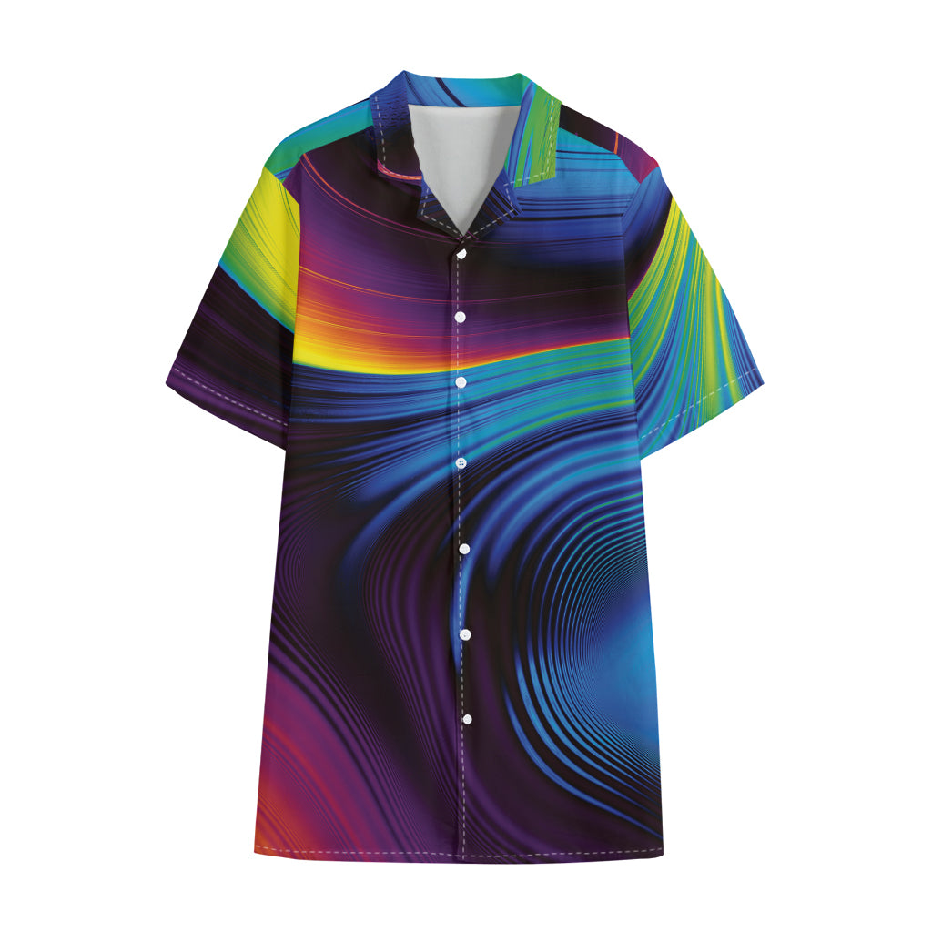 Colorful Psychedelic Print Cotton Hawaiian Shirt