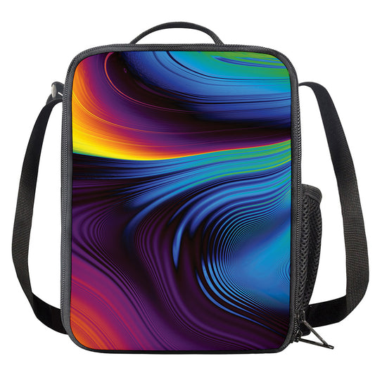 Colorful Psychedelic Print Crossbody Lunch Bag