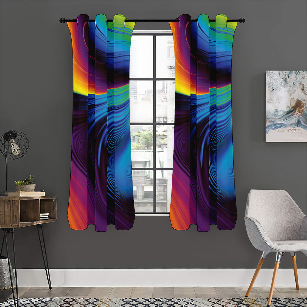 Colorful Psychedelic Print Curtain