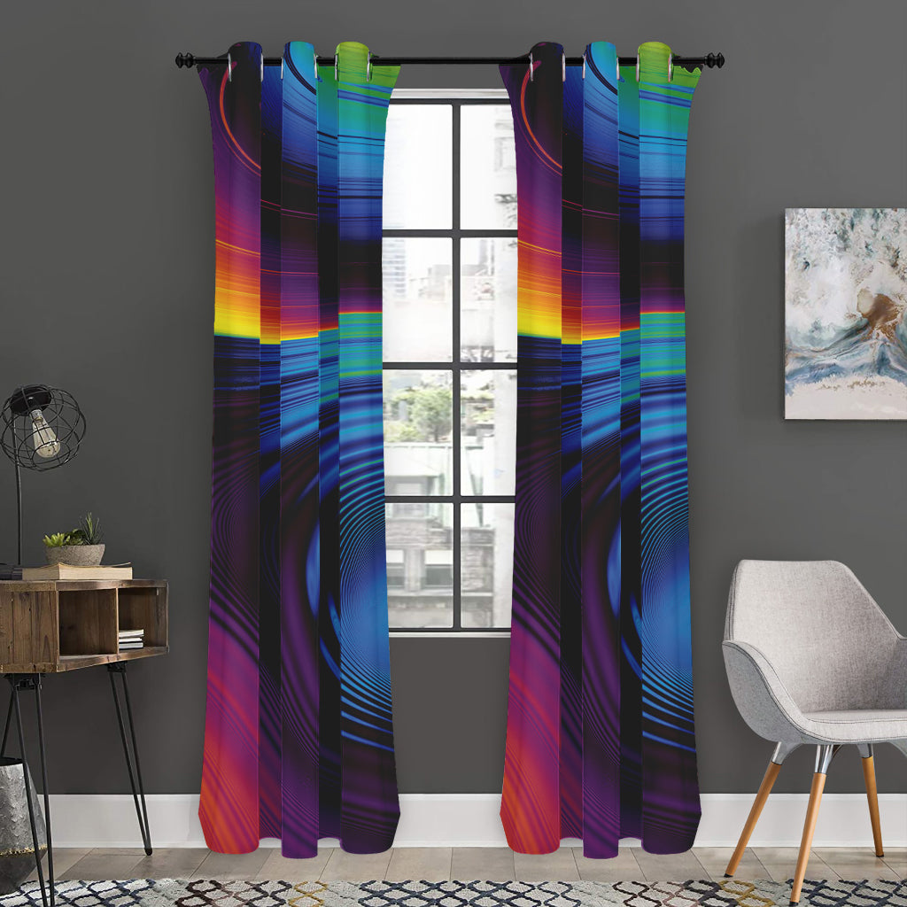 Colorful Psychedelic Print Curtain