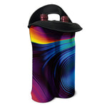 Colorful Psychedelic Print Double Neoprene Wine Tote