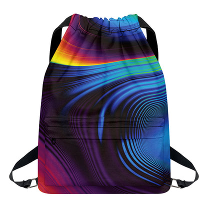 Colorful Psychedelic Print Drawstring Backpack