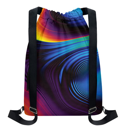 Colorful Psychedelic Print Drawstring Backpack