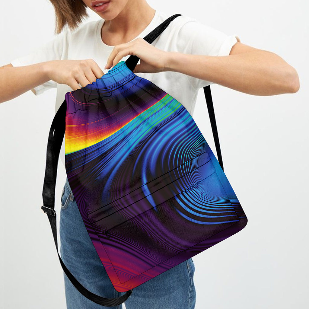 Colorful Psychedelic Print Drawstring Backpack