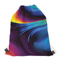 Colorful Psychedelic Print Drawstring Bag