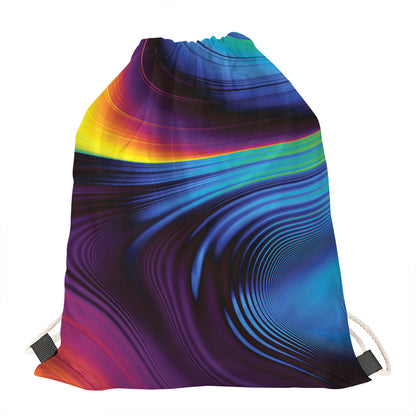 Colorful Psychedelic Print Drawstring Bag