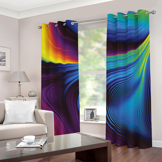 Colorful Psychedelic Print Extra Wide Grommet Curtains