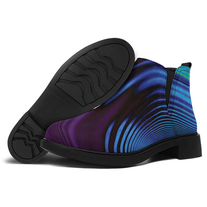 Colorful Psychedelic Print Flat Ankle Boots
