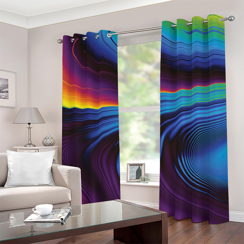 Colorful Psychedelic Print Grommet Curtains