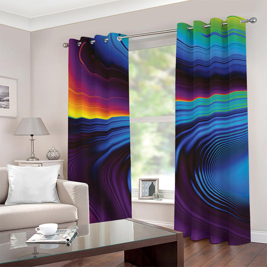 Colorful Psychedelic Print Grommet Curtains