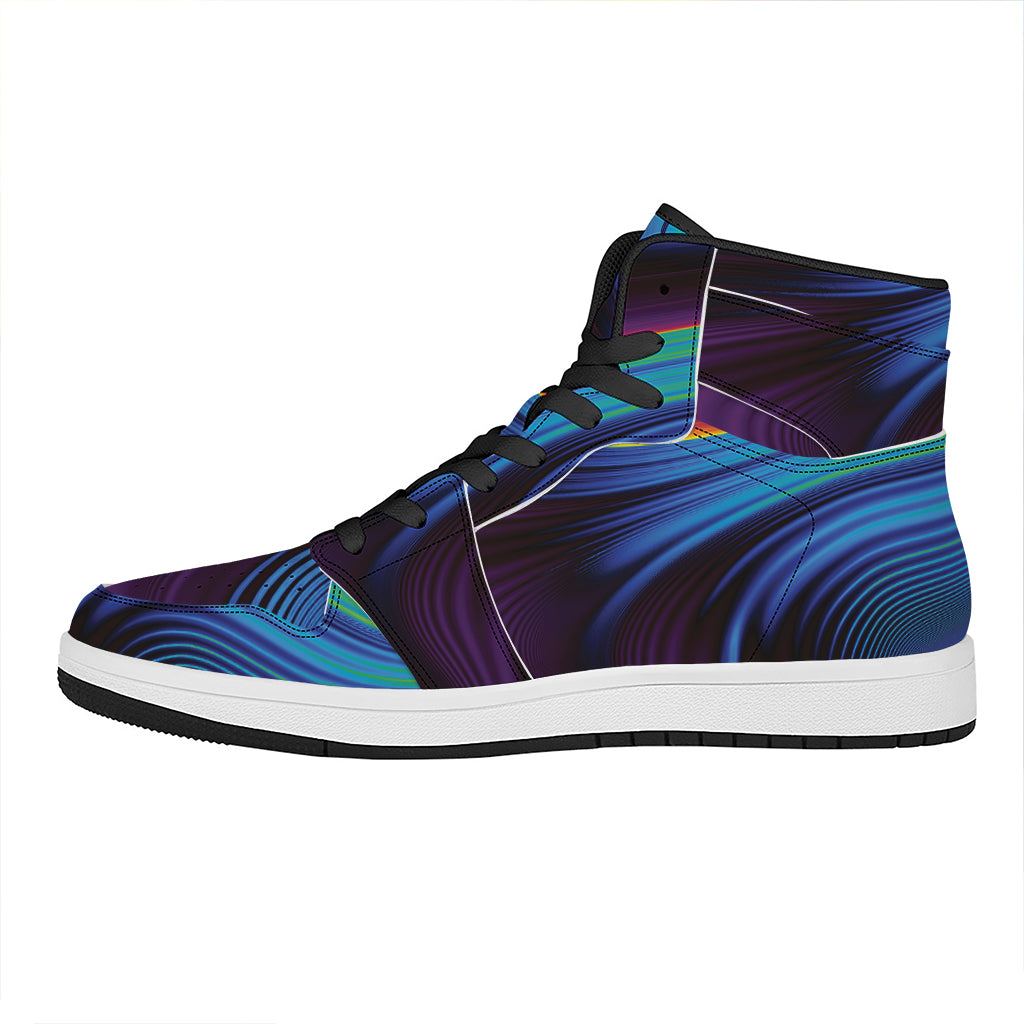 Colorful Psychedelic Print High Top Leather Sneakers