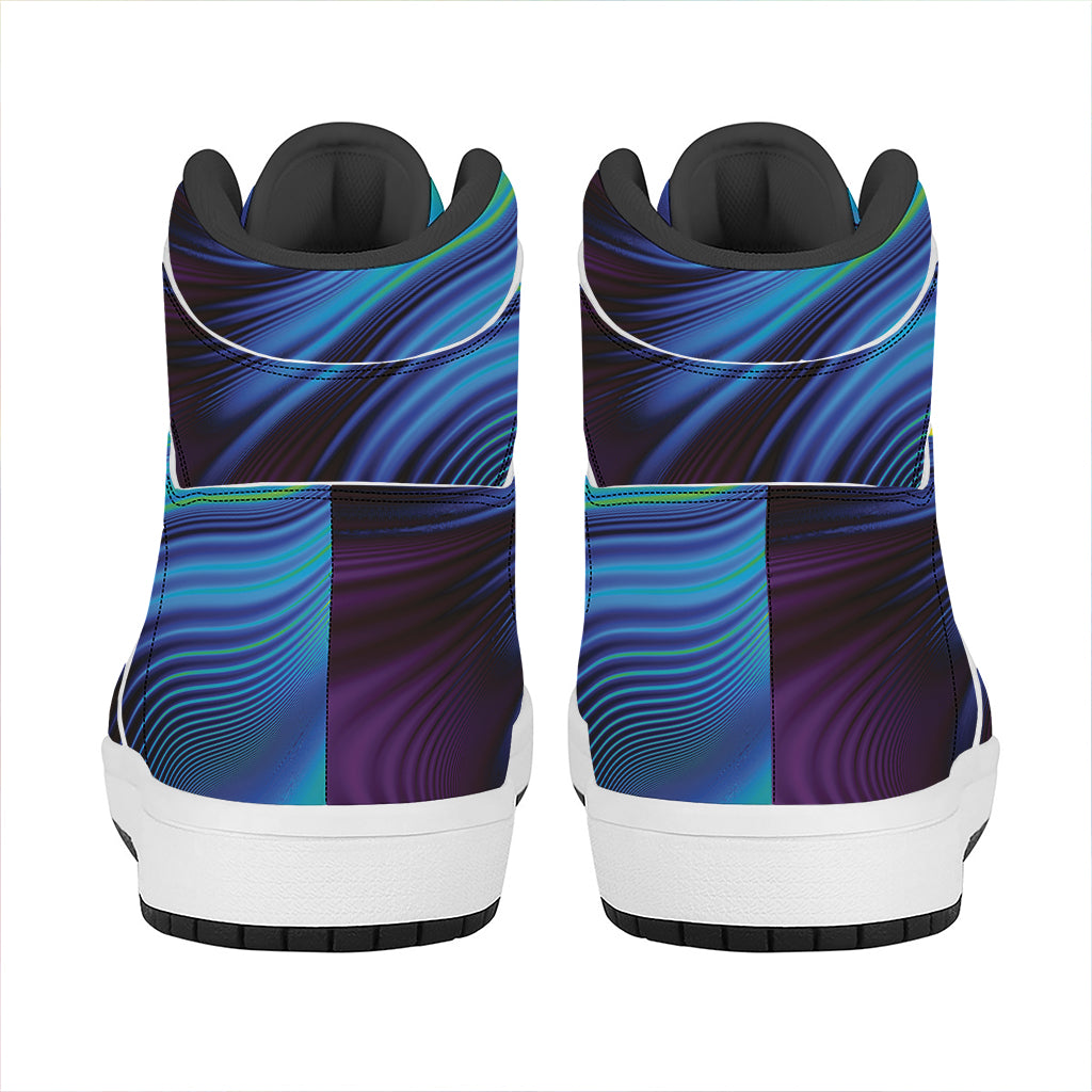 Colorful Psychedelic Print High Top Leather Sneakers