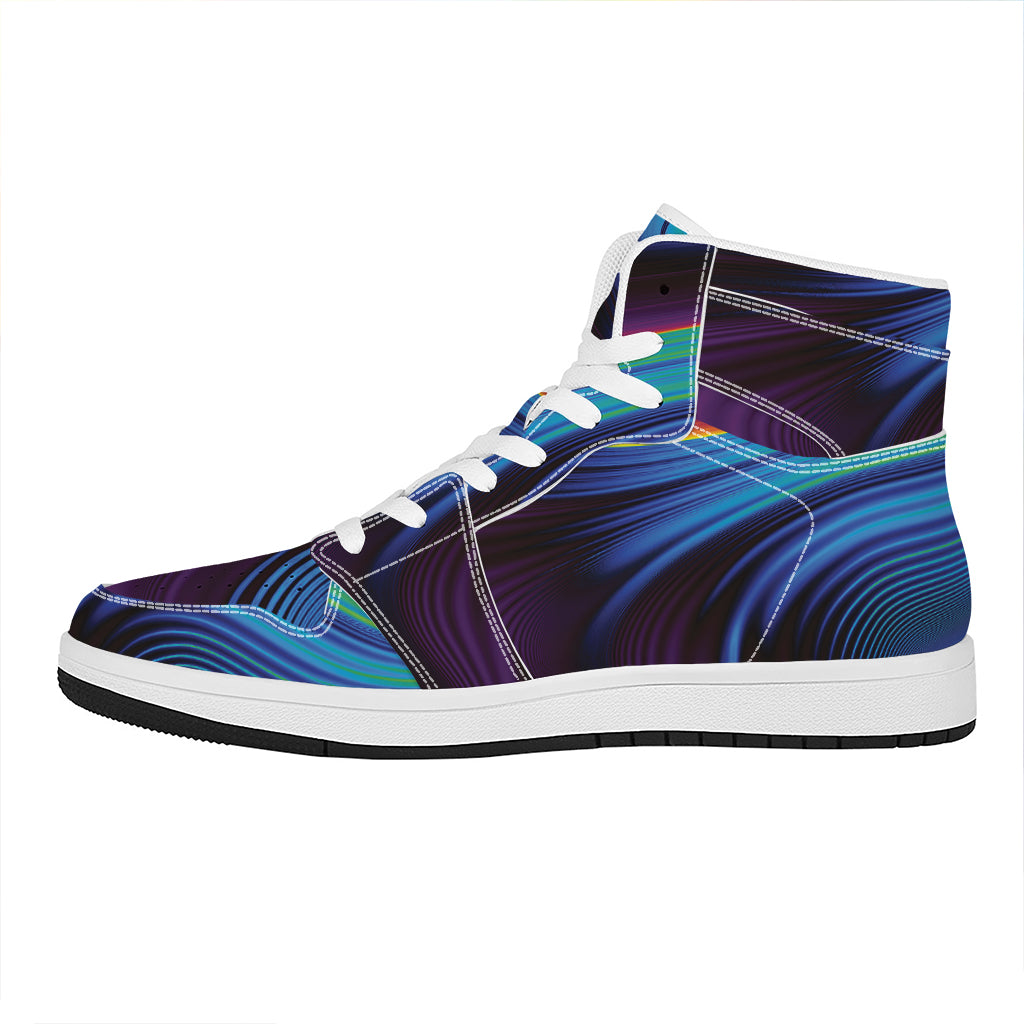 Colorful Psychedelic Print High Top Leather Sneakers